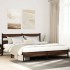 Estructura de cama sin colchón metal roble marrón 200x200