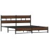 Estructura de cama sin colchón metal roble marrón 200x200