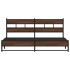 Estructura de cama sin colchón metal roble marrón 200x200