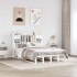 Cama con estantería sin colchón madera maciza blanca 160x200