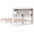 Cama con estantería sin colchón madera maciza blanca 160x200