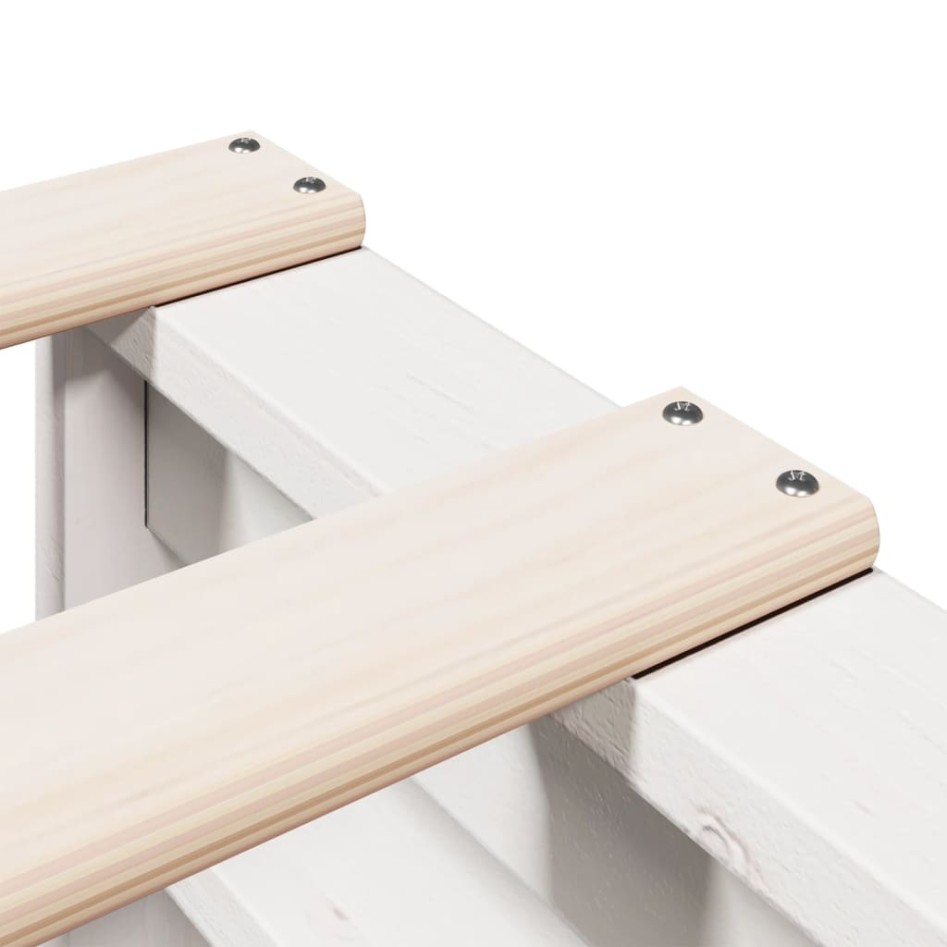 Cama con estantería sin colchón madera maciza blanca 160x200