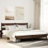 Estructura de cama sin colchón metal roble marrón 180x200