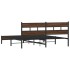 Estructura de cama sin colchón metal roble marrón 180x200