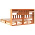 Cama con estantería sin colchón madera maciza marrón