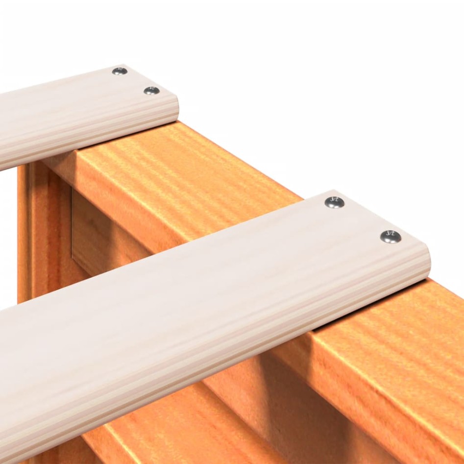 Cama con estantería sin colchón madera maciza marrón