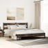Estructura de cama sin colchón metal roble ahumado 180x200