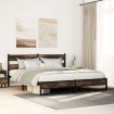 Estructura de cama sin colchón metal roble ahumado 180x200 cm