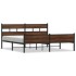 Estructura de cama sin colchón metal roble marrón 180x200