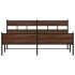 Estructura de cama sin colchón metal roble marrón 180x200