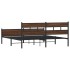 Estructura de cama sin colchón metal roble marrón 180x200