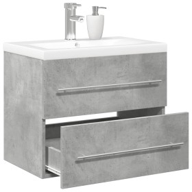 Set muebles de baño 2 piezas madera contrachapada gris