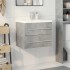 Set muebles de baño 2 piezas madera contrachapada gris