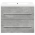 Set muebles de baño 2 piezas madera contrachapada gris
