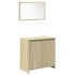 Juego de muebles de baño 4 pzas contrachapada roble