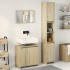 Set de muebles de baño 3 pzas madera contrachapada roble