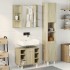 Set de muebles de baño 3 pzas madera contrachapada roble