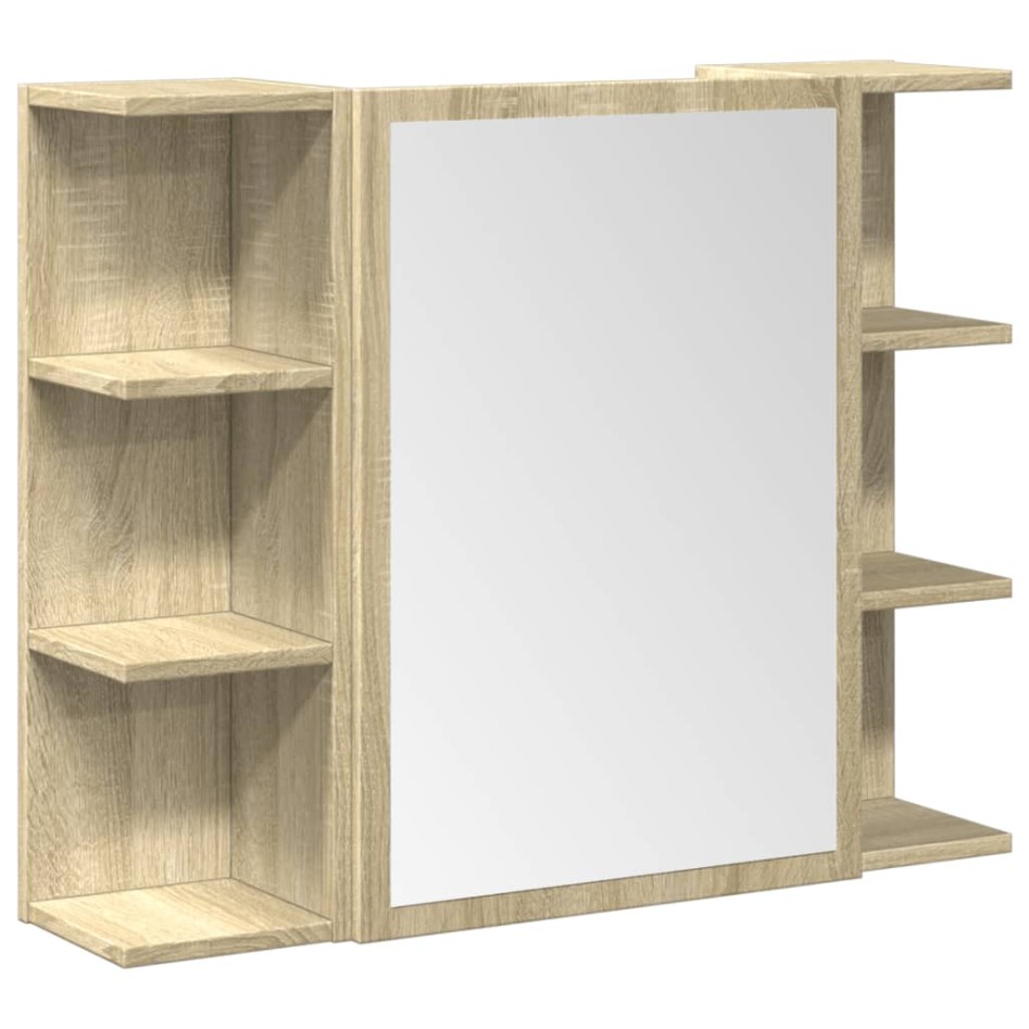 Set de muebles de baño 3 pzas madera contrachapada roble