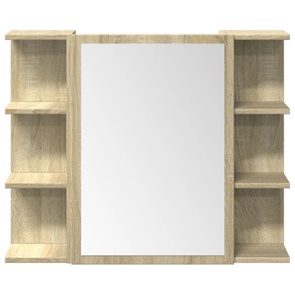 Set de muebles de baño 3 pzas madera contrachapada roble