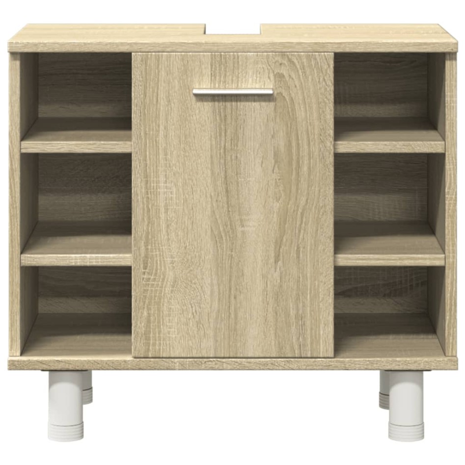 Set de muebles de baño 3 pzas madera contrachapada roble