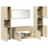 Juego de muebles de baño 4 pzas contrachapada roble