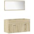 Juego de muebles de baño 4 pzas contrachapada roble