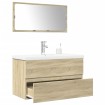 Set de muebles de baño 3 pzas madera contrachapada roble Sonoma