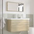 Set de muebles de baño 3 pzas madera contrachapada roble