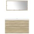 Set de muebles de baño 3 pzas madera contrachapada roble