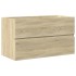 Set de muebles de baño 3 pzas madera contrachapada roble