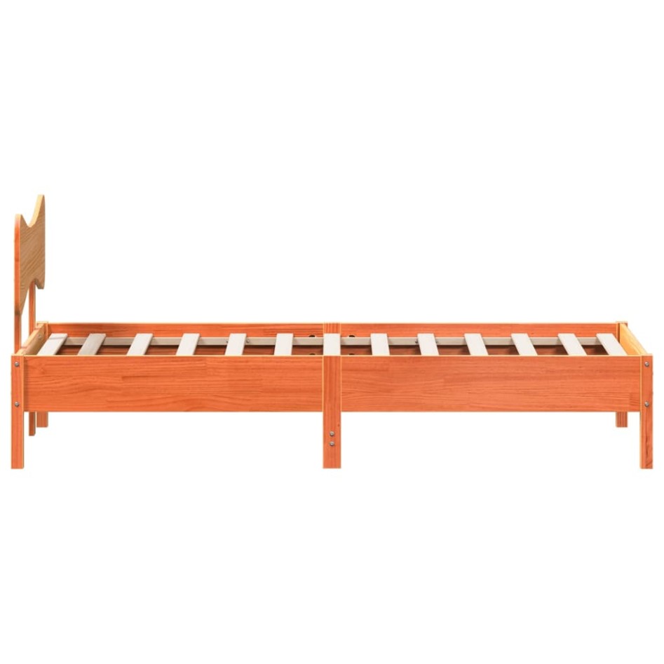 Estructura de cama sin colchón madera maciza marrón 75x190