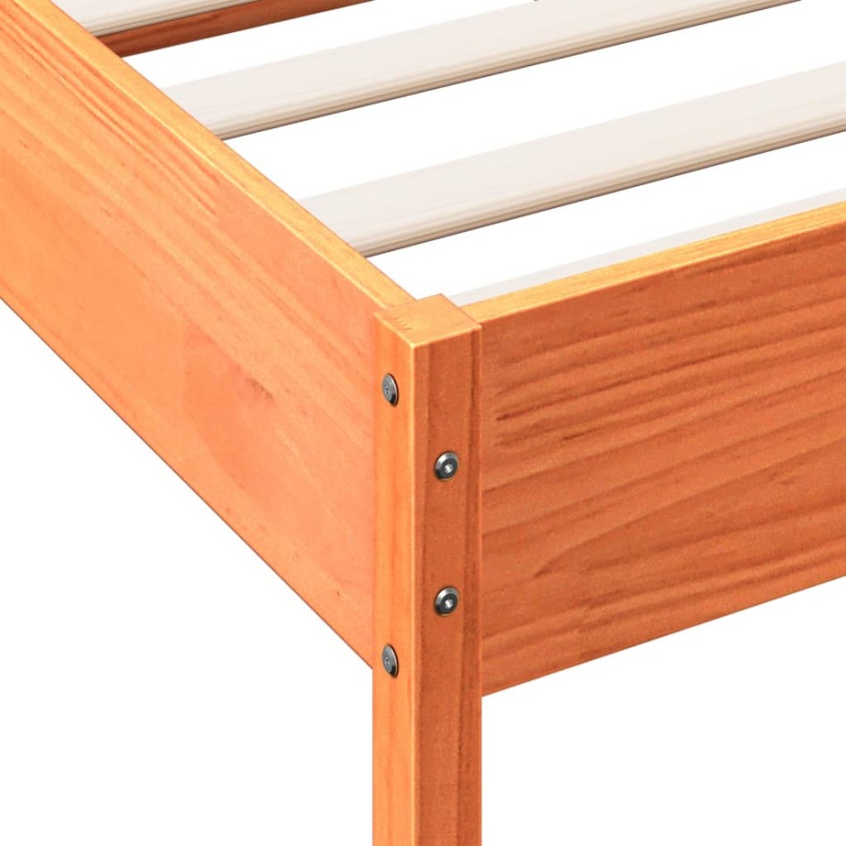 Estructura de cama sin colchón madera maciza marrón 75x190