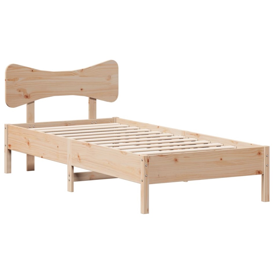Estructura de cama sin colchón madera maciza de pino 90x190