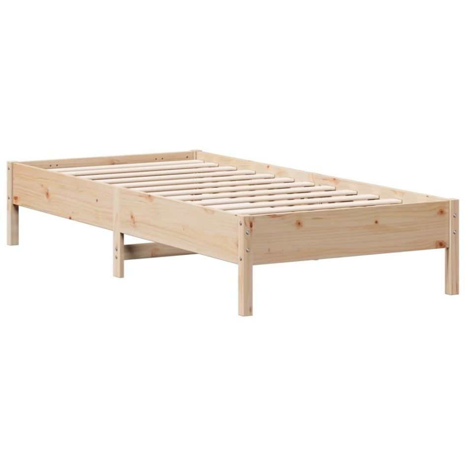 Estructura de cama sin colchón madera maciza de pino 90x190