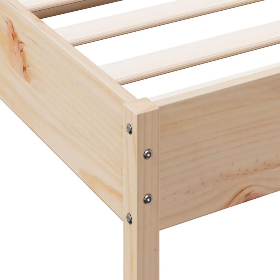Estructura de cama sin colchón madera maciza de pino 90x190