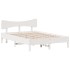 Estructura de cama sin colchón madera maciza blanca 120x190