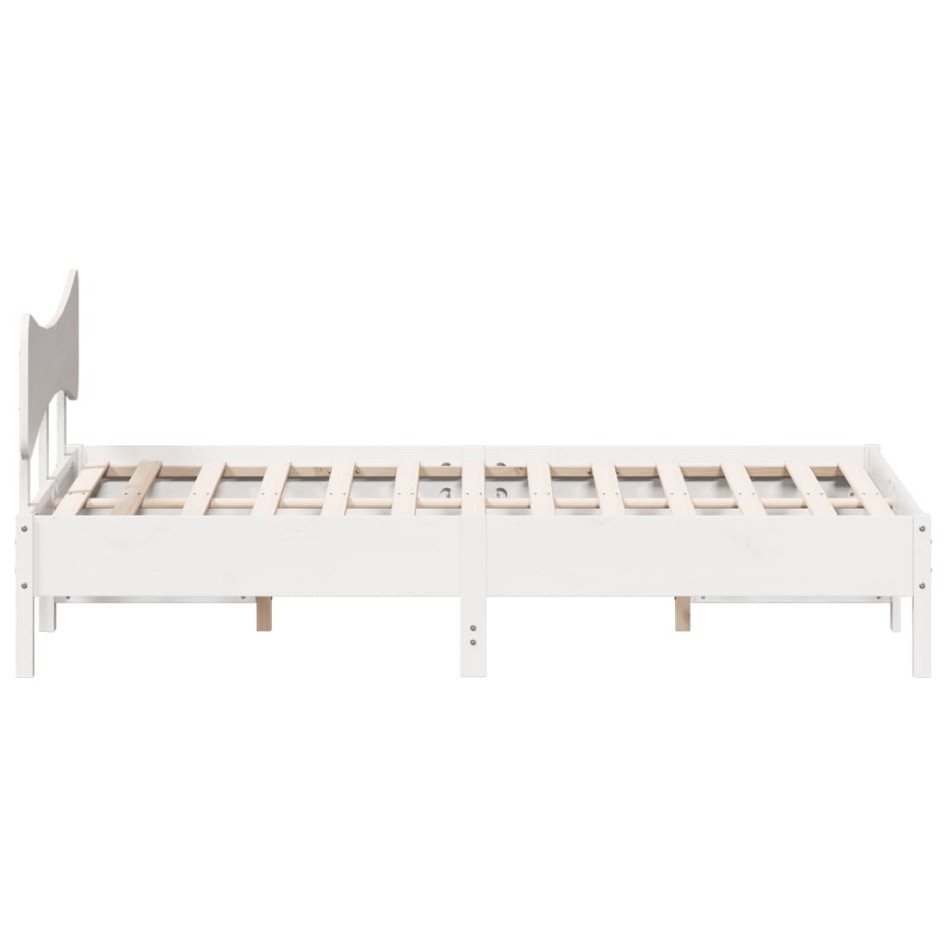 Estructura de cama sin colchón madera maciza blanca 120x190