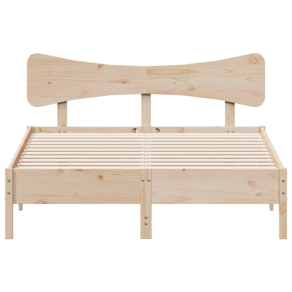 Estructura de cama sin colchón madera maciza de pino 135x190