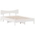 Estructura de cama sin colchón madera de pino blanca 140x190