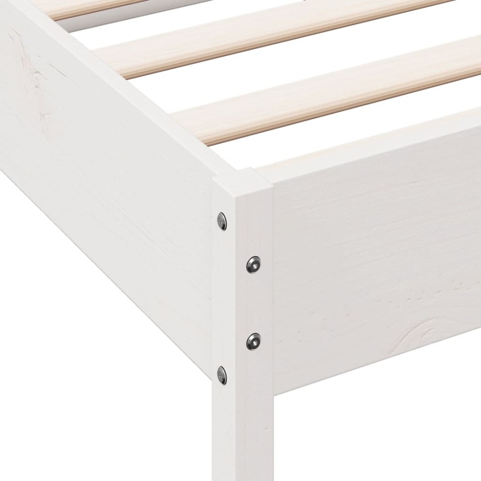 Estructura de cama sin colchón madera de pino blanca 140x190