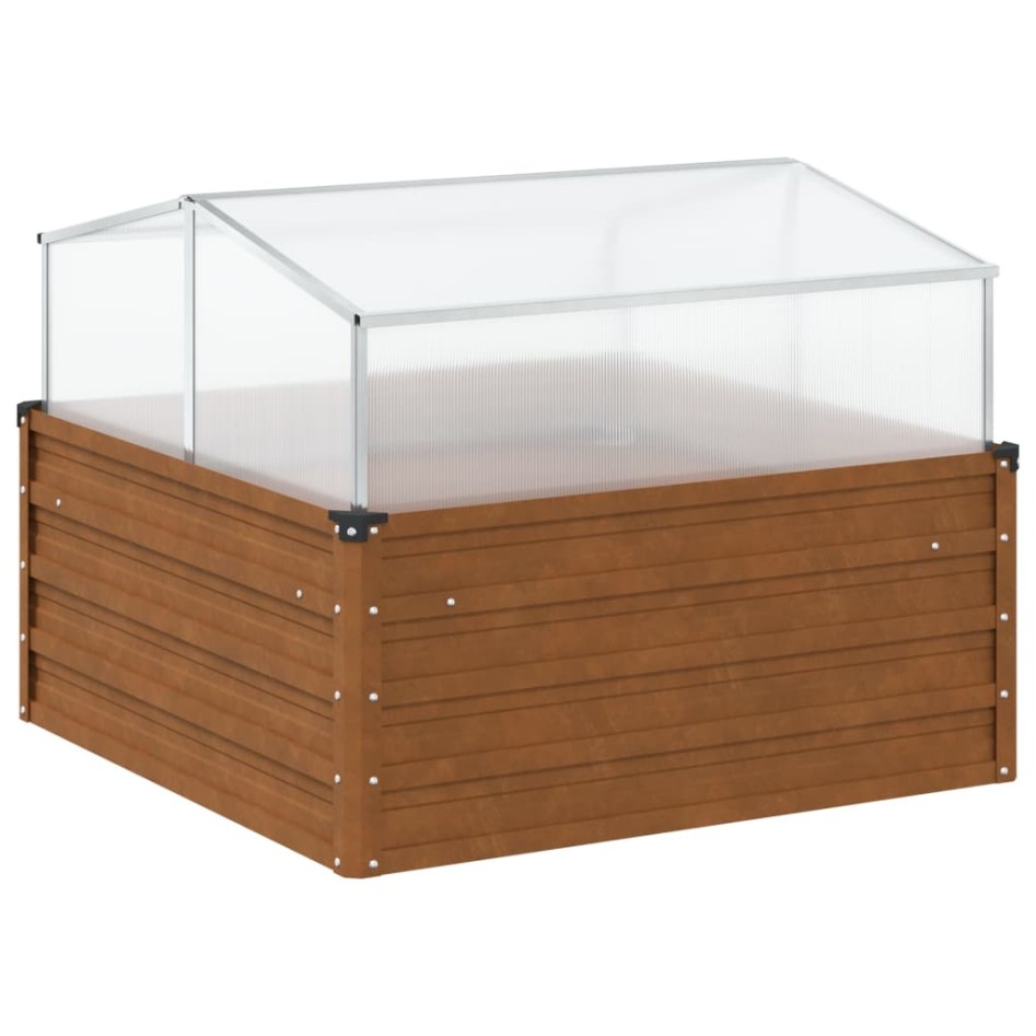 Jardinera con invernadero acero