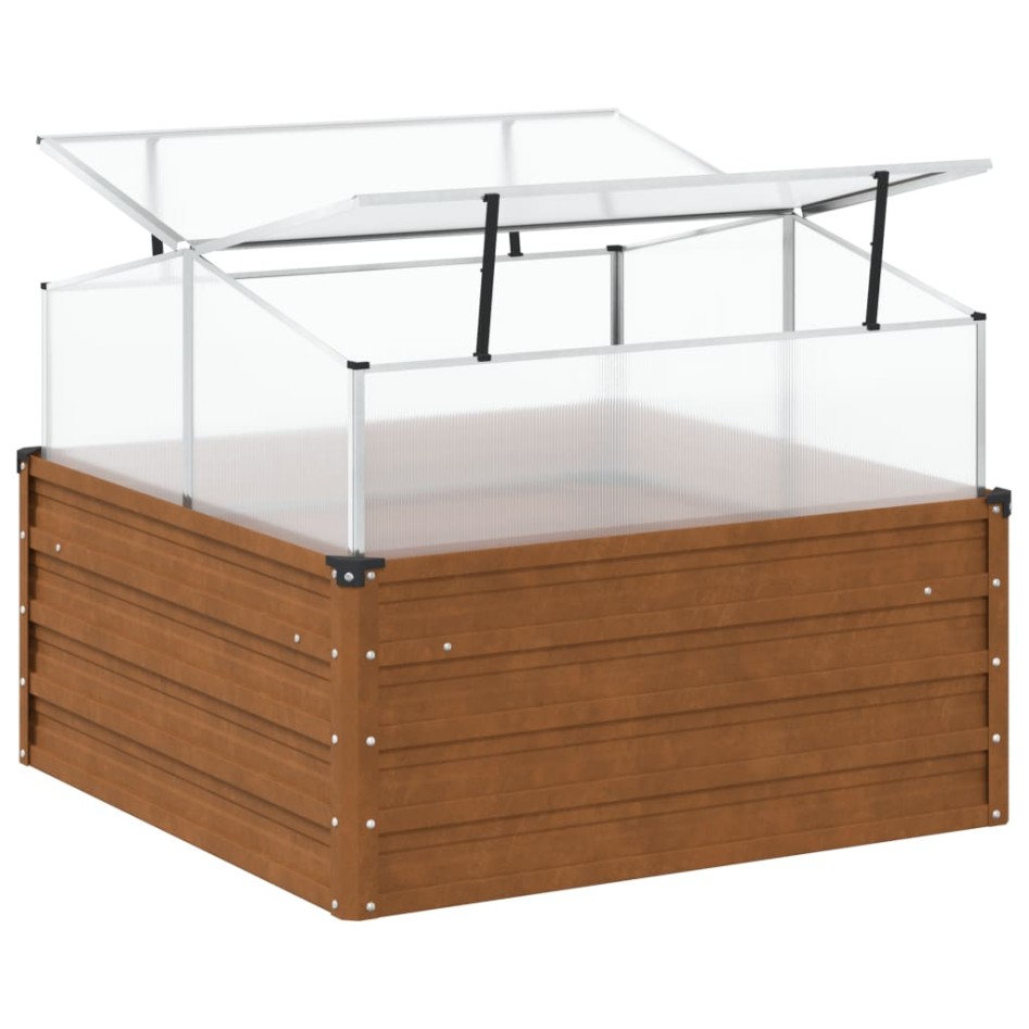 Jardinera con invernadero acero