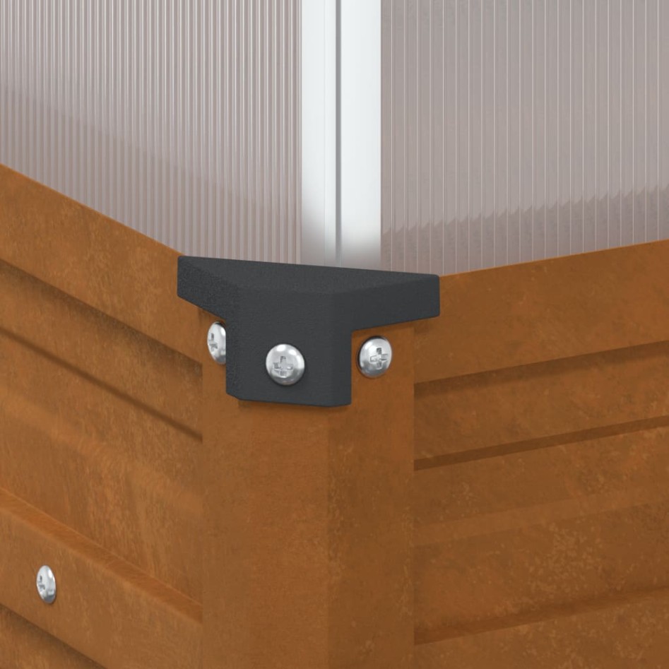 Jardinera con invernadero acero