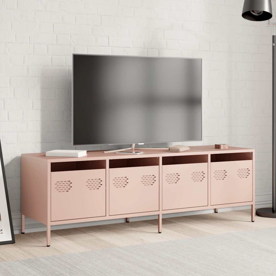Mueble para TV acero laminado en frío rosa 135x39x43,5