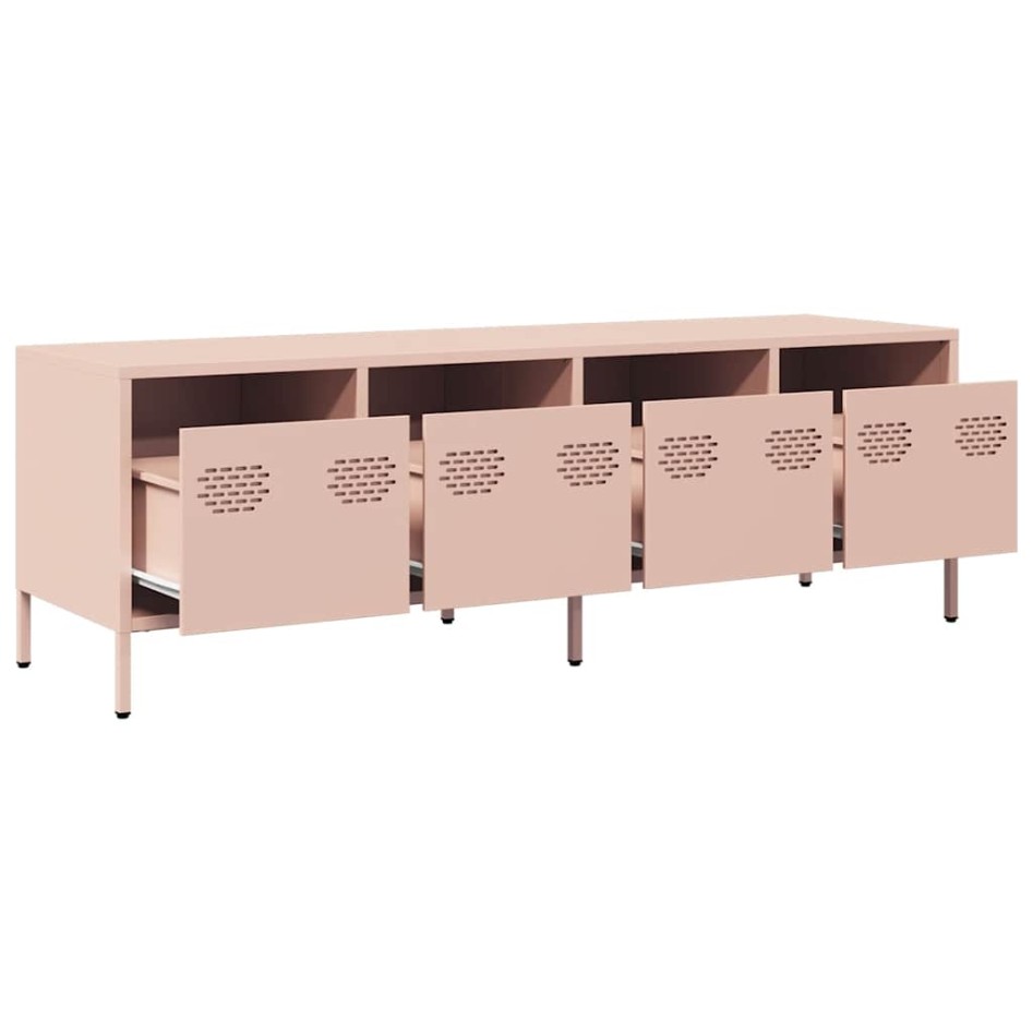 Mueble para TV acero laminado en frío rosa 135x39x43,5
