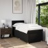 Cama box spring con colchón tela negro 100x200