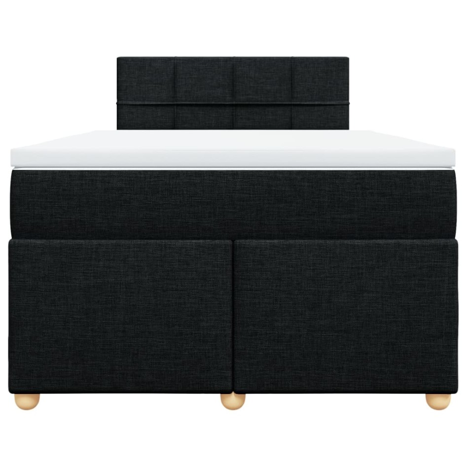 Cama box spring con colchón tela negro 120x190