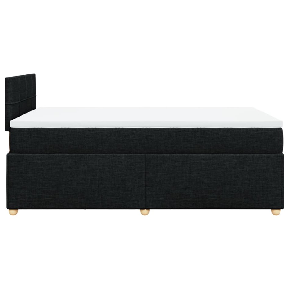 Cama box spring con colchón tela negro 120x190