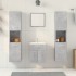 Juego muebles de baño 4 pzas madera contrachapada gris