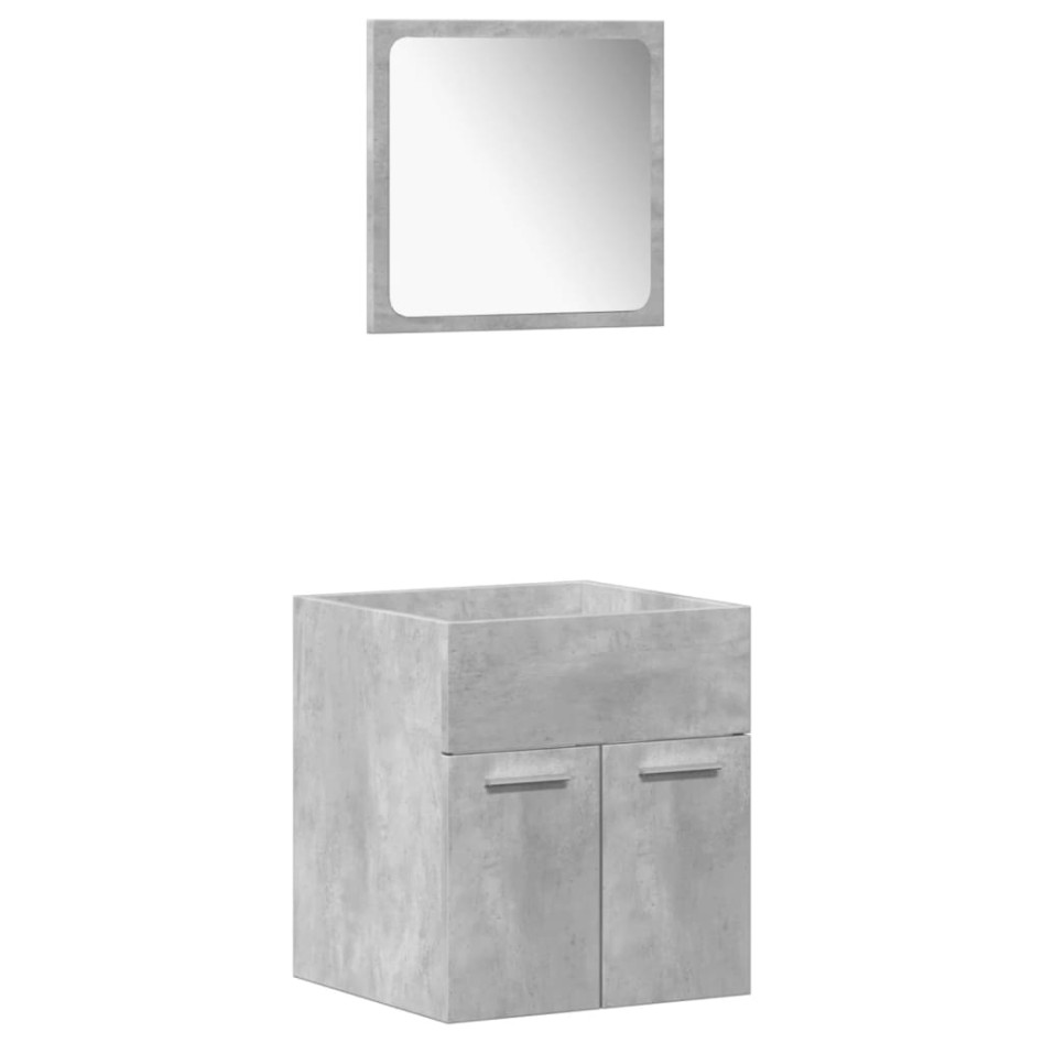 Juego muebles de baño 4 pzas madera contrachapada gris